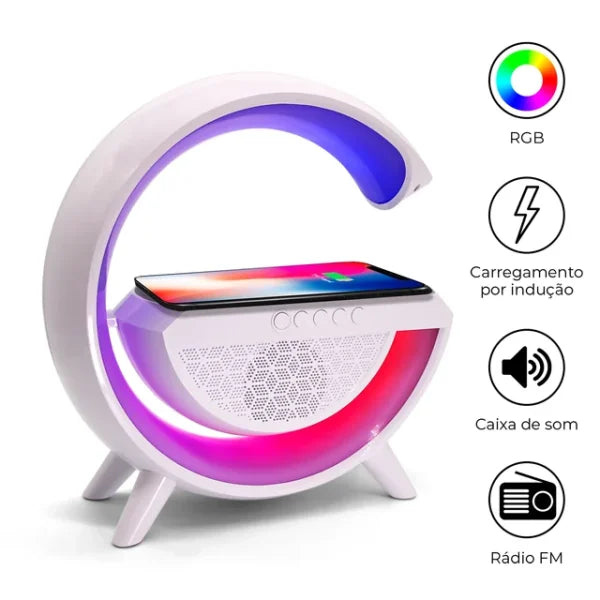 Bt 2301 G Lamp Multi-functional Led & Speaker With Wireless Charger – Bluetooth Speaker – Usb Speaker For Pc & Mobile – Wireless Charger – Night Light