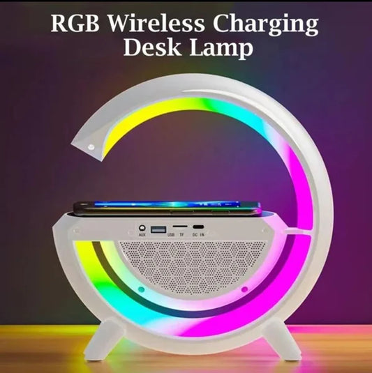 Bt 2301 G Lamp Multi-functional Led & Speaker With Wireless Charger – Bluetooth Speaker – Usb Speaker For Pc & Mobile – Wireless Charger – Night Light